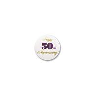 Beistle 6 Happy 50th Anniversary Satin Button, Multicolored
