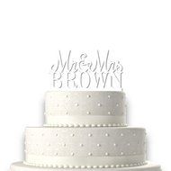 Sugar Yeti | Custom Personalized Mr &amp; Mrs Wedding Cake Topper With Your Last Name Acrylic Cake Topper for Special...
