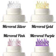 Sugar Yeti | Custom Personalized Mr &amp; Mrs Wedding Cake Topper With Your Last Name Acrylic Cake Topper for Special... N2
