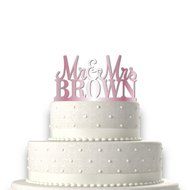 Sugar Yeti | Custom Personalized Mr &amp; Mrs Wedding Cake Topper With Your Last Name Acrylic Cake Topper for Special... N3