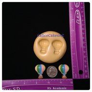 2 Piece Hot Air Balloon Fondant Mold Chocolate Candy Gumpaste Soap Resin Clay