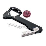 Wine Enthusiast Retractable Foil Cutter Corkscrew, Black