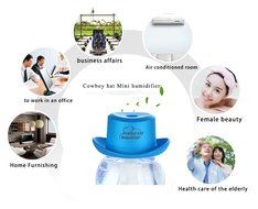 QH Cap Cowboy Hat Mini Air Humidifier (Blue) N3