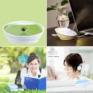 Cococart Fashion Lotus Mini Bottle Mist Humidifier USB Ultrasonic Humidifier Mist Maker LED Aroma Diffuser for... N13