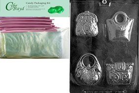 Cybrtrayd D090 4 Purses Fashion Chocolate Candy Mold with Exclusive Cybrtrayd Copyrighted Chocolate Molding Instructions N2