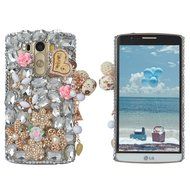 Spritech(TM) Bling Phone Case For LG K7/LG Tribute 5,3D Handmade Silver Crystal Flower Pendant Accessary Design... N13