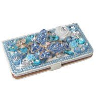 Spritech(TM) PU Leather Bling Phone Case for Samsung Galaxy Grand Prime G530 2015 Edition,Handmade Purple Crystal... N33