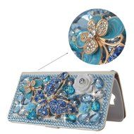 Spritech(TM) PU Leather Bling Phone Case for Samsung Galaxy Grand Prime G530 2015 Edition,Handmade Purple Crystal... N34