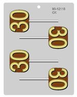 CK Products 2-Inch Number 30 Sucker Chocolate Mold