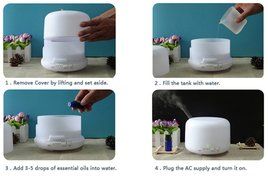 500ml Aroma Essential Oil Diffuser, Enegg Ultrasonic Air Mist Humidifier with AUTO Shut off - 7 Color LED Lights... N3