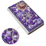 Spritech(TM) PU Leather Bling Phone Case for Samsung Galaxy Grand Prime G530 2015 Edition,Handmade Purple Crystal... N40