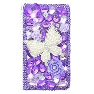 Spritech(TM) PU Leather Bling Phone Case for Samsung Galaxy Grand Prime G530 2015 Edition,Handmade Purple Crystal... N46