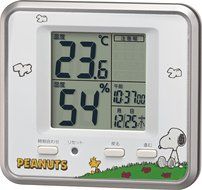Temperature and Humidity Meter (Celsius display) PEANUTS Snoopy Silver Metallic N2
