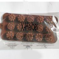 X-Haibei Small Mixed Flowers Soap Ice Cube Chocolate Jello Mold Silicone Mold Supplies