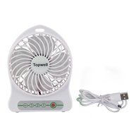 Topwell&reg; 4-inch Vanes 3 Speeds Electric Portable Mini fan Rechargeable Desktop Fan Battery/ USB Powered Laptop... N7