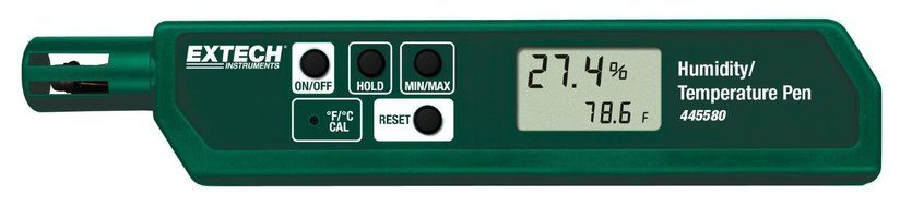 Extech 445580 Humidity and Temperature Pen Sized Meter with Pocket Clip N3
