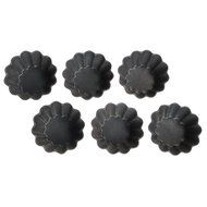 Microstoven Fluted Flan [Set of 6] Size: 5", Color: Black