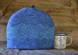 Sea Shanty Mermaid's Tail Mythical Nautical Tea Cozy - Blue and Turquoise Waves - 4 Sizes