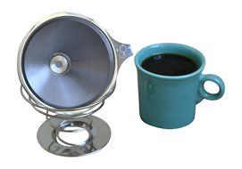 Finley &amp; Piper Reusable Pour Over Coffee Dripper with Spiral Base Stainless Steel Coffee Filter