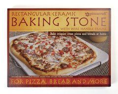 Pizzacraft PC0002 15' x 12.1' Rectangle Ceramic Baking/Pizza Stone with Wire Frame
