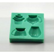 Sher Teapot Teacup Cupcake Shaped Fondant Cake Mould Chocolate Silicone Mold/Decoration Tools For Kitchen Baking