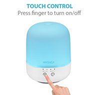 HEESAGA Essential Oil Diffuser, 300ml Ultrasonic Air Humidifier with Touch Control and 7 Color Changing LED, Waterless...