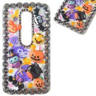Halloween Theme Phone Case for Motorola Droid Turbo,Yaheeda 3D Handmade Rivets Pumpkin Demon Cartoon Design Clear... N2