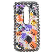 Halloween Theme Phone Case for Motorola Droid Turbo,Yaheeda 3D Handmade Rivets Pumpkin Demon Cartoon Design Clear... N3