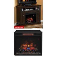 Complete Set Windsor Dual Mantel in Oak Espresso with 23" Infrared Spectrafire Plus Insert with Safer Plug