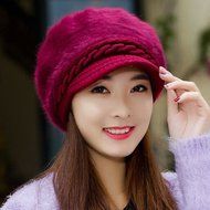 KAKA(TM) Women Girl Korean Stylish Peaked Cap Plush Winter Warm Hat N7
