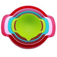 AOTO 10 Piece Multi-Color Compact Mixing Bowls, Food Prep and Measuring Nesting Set (10 piece, Multicolored) N3