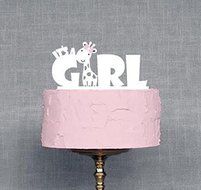 Elfun(TM) It Is A Girl Cake Topper Acylic Pink Baby Shower Cake Decoration Party Favor