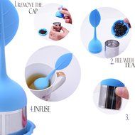 Tea Infuser, Olmesar 3-Pack Silicone Loose Leaf Strainer Handle With Stainless Steel Cylindrical Silicone Leaf... N3