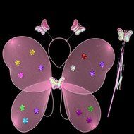 KAKA(TM) Angel Butterfly Fairy 4-pcs Set Children Cosplay Performance Show Costume Props - Blue N10