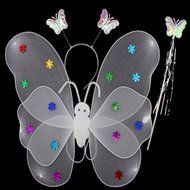 KAKA(TM) Angel Butterfly Fairy 4-pcs Set Children Cosplay Performance Show Costume Props - Blue N11