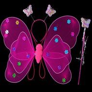 KAKA(TM) Angel Butterfly Fairy 4-pcs Set Children Cosplay Performance Show Costume Props - Blue N12
