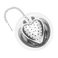 1 X Heart Stainless Steel Tea Infuser with Drip Tray - 2.5 Inch