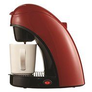 Brentwood Red 120-Watt Single Cup Coffee Maker with Easy-Access Water Tank Feature and Removable Drip Tray