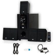 Acoustic Audio AA5150 Home 5.1 Speaker System with USB Bluetooth Optical Input FM and 2 Ext. Cables