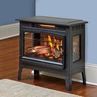 : Duraflame DFI-5010-01 Black Infrared Quartz Electric Fireplace Stove with 3D Flame Effect N2