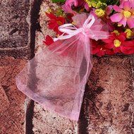 Candy Bag DZT1968 100pcs Organza Wedding Party Decoration Gift Candy Sheer Bags Pouches (Orange) N8