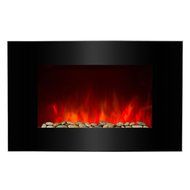 AKDY 36" Wall Mount 2-in-1 Log and Pebble Style Indoor Electric Fireplace Heater N2