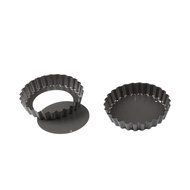 FortheChef's Deluxe Non-Stick Carbon Steel Professional 4" Quiche / Tart Pans, 2 Pack