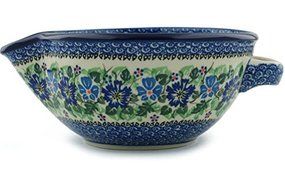 Polish Pottery Batter Bowl 9-inch Morning Glory Wreath UNIKAT