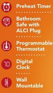 Holmes Digital Bathroom Heater Fan with Pre-Heat Timer and Max Heat Output, HFH436WGL-UM N3