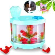 460ml Mini Ultrasonic Fish Tank Air Humidifier with USB Powered LED Night Light for Home Room Bedroom Office (... N12