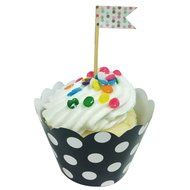 AllyDrew Standard Size Polka Dots Cupcake Wrappers (Set of 20), Orange N7