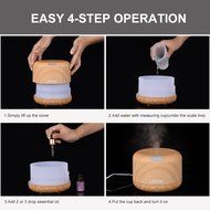 Ledgle Essential Oil Diffuser 400ml Wood Grain Ultrasonic Aroma Diffuser Mist Air Humidifier with 7 Color Changing... N2