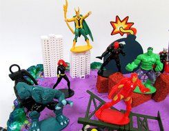 20 Piece AVENGERS &amp; FRIENDS SUPER HERO Birthday Cake Topper Set Featuring Avenger Super Hero Crew Characters and...