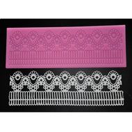 FOUR-C Sugar Craft Tools Silicone Cake Mat Sweet Lace Mould for Baking Color Pink